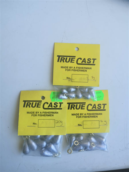 PEAR SINKERS WEIGHTS WITH RING