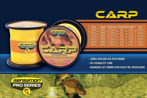 SENSATION PRO SERIES CARP LINE YELLOW & CAMO