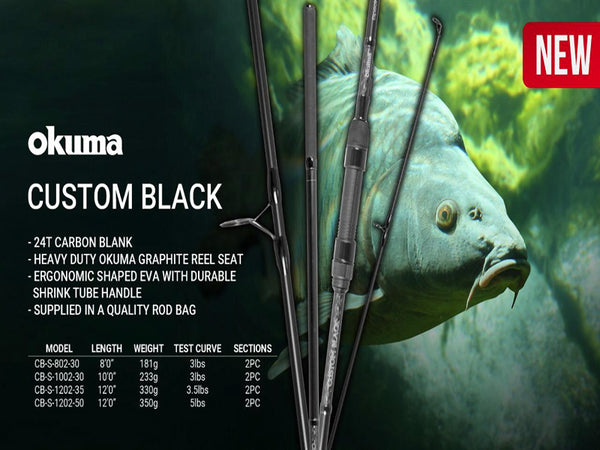 okuma black rod CUSTOM 12INCH 5.0LB SPOD All Out Angling Okuma Kokanee Black Series Combo